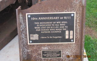 9/11 Memorial Plaque close up